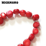 Red Coral Oblate Round Beads 20 Pieces for Earrings Bracelet DIY