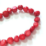 Red Coral Oblate Round Beads 20 Pieces for Earrings Bracelet DIY