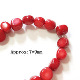 Red Coral Oblate Round Beads 20 Pieces for Earrings Bracelet DIY