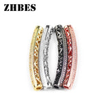 Bending Tube Metal Spacers CZ Loose Beads For Jewelry Making