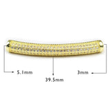 Bending Tube Metal Spacers CZ Loose Beads For Jewelry Making
