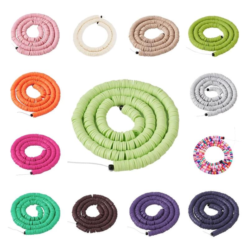 Polymer Clay Heishi Chip Disc Flat Round Loose Beads for DIY Jewelry Makin