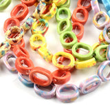 12x16mm Hollow Oval Ceramic Beads 2mm Hole Porcelain Beads