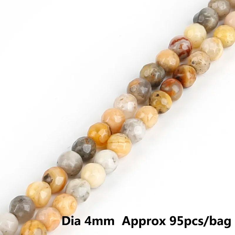 4/6/8/10mm Yellow Faceted Stone Beads for Jewelry Making