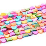 10mm Sea Shell Beads Colorful Moon Shape for Jewelry Making DIY