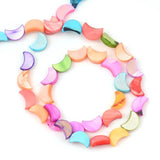 10mm Sea Shell Beads Colorful Moon Shape for Jewelry Making DIY
