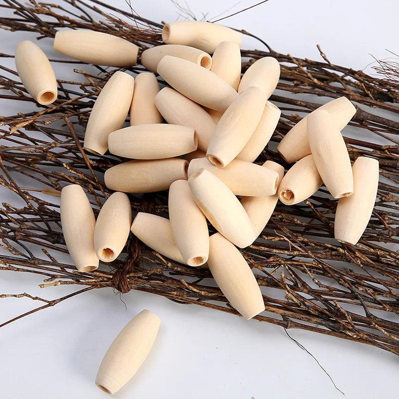 20pcs 29*12mm Wooden Oval Beads for Jewelry Making