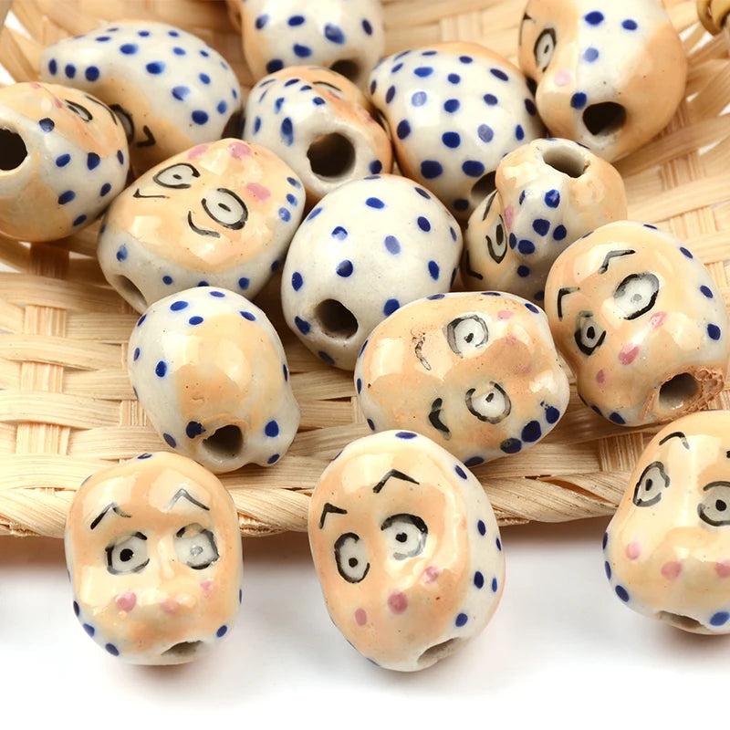 16x18mm Monkey Face Porcelain Ceramic Beads for DIY Jewelry Making