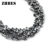 Stone Jesus Cross Hematite Pendant Bead 6/8/10/12MM Spacers