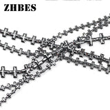 Stone Jesus Cross Hematite Pendant Bead 6/8/10/12MM Spacers