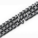 Stone Jesus Cross Hematite Pendant Bead 6/8/10/12MM Spacers
