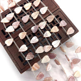 Seawater Shells Pink Petals Charm Beads 9x12mm