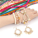 180pcs Freshwater Shell Beads Flat Round Shell Chips Disk Loose Beads