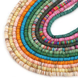 180pcs Freshwater Shell Beads Flat Round Shell Chips Disk Loose Beads
