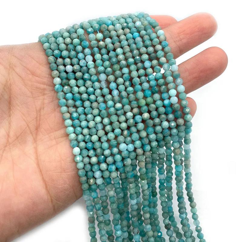 Natural Gem Mineral Beads Inlaid MM Section Necklace Bracelet Spacer Beads