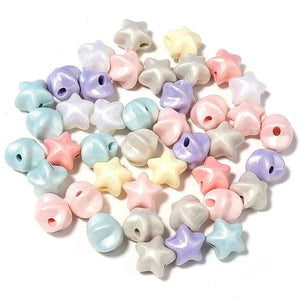 100PCS Mixed Star Loose Spacer Beads 11mm DIY Jewelry Making Charms