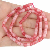 4x4mm Red Chalcedony Stone Beads Cylinder Spacer 15in