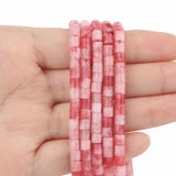 4x4mm Red Chalcedony Stone Beads Cylinder Spacer 15in