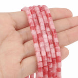 4x4mm Red Chalcedony Stone Beads Cylinder Spacer 15in