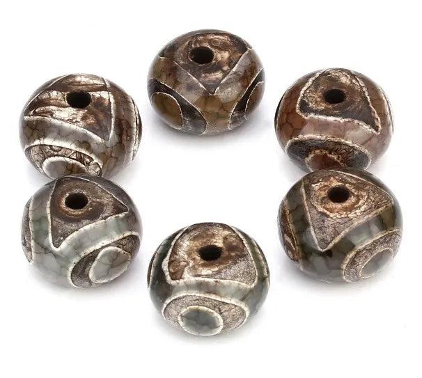 5pcs Natural Stone 9*14mm Dzi Bead Agate Spacer For DIY Bracelet