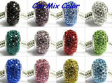 Mixed 14mm x10mm Silver Plated Core Big Hole European Beads for Charm Bracelets