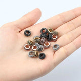 3pcs CZ Charms Beads Brass Micro Pave Cubic Zirconia Rondelle Spacer
