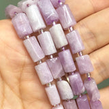 Faceted Purple Angelite Jades Gem Stone Beads Cylinder Loose Spacer Beads