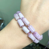 Faceted Purple Angelite Jades Gem Stone Beads Cylinder Loose Spacer Beads