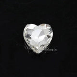 20p 8mm Heart Shape Sew On Crystal Glass Flatback Silver Claw Rhinestones