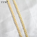 Potato Freshwater Pearl Beads Yellow 6-7mm 14.3in Strand DIY Jewelry Making