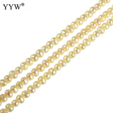 Potato Freshwater Pearl Beads Yellow 6-7mm 14.3in Strand DIY Jewelry Making