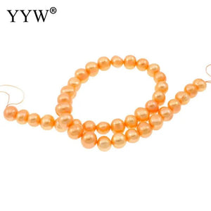 10-11mm Orange Freshwater Pearl Beads for DIY Jewelry Making