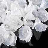 20pcs Mixed Flower Acrylic Spacer Beads Frosted for Jewelry Making 19x18x17mm
