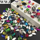 50pcs Mix Sew On Stones Glass Crystal Beads for Jewelry Dress Decoration