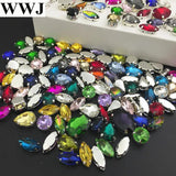 50pcs Mix Sew On Stones Glass Crystal Beads for Jewelry Dress Decoration