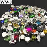 50pcs Mix Sew On Stones Glass Crystal Beads for Jewelry Dress Decoration