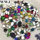 50pcs Mix Sew On Stones Glass Crystal Beads for Jewelry Dress Decoration