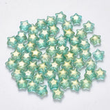 100pcs Star Shape Glass Beads Spray Painted 8x8.5mm