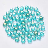 100pcs Star Shape Glass Beads Spray Painted 8x8.5mm