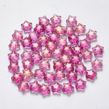 100pcs Star Shape Glass Beads Spray Painted 8x8.5mm