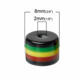 100 Resin Spacer Beads Cylinder Multicolor Stripe Pattern 8x6mm