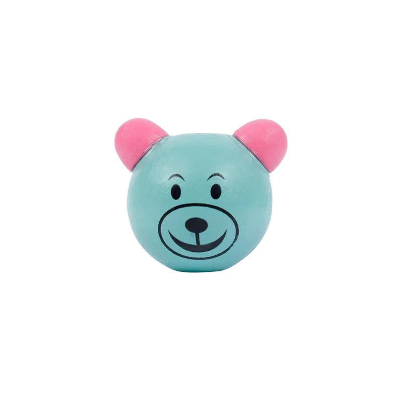 10Pcs DIY Cartoon Animal Smiling Face Wood Beads for Kids Crafts