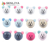 10Pcs DIY Cartoon Animal Smiling Face Wood Beads for Kids Crafts