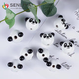 10Pcs DIY Cartoon Animal Smiling Face Wood Beads for Kids Crafts
