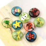 14MM Flat Round Lampwork Glass Beads Spacer Loose Beads for Jewelry Making