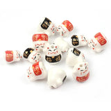 Lucky Cat Ceramic Beads for Jewelry Making