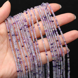 Natural Stone Fluorite Beads Small Faceted Round Bead for Jewelry Making