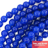 10mm Coffee Round Glass Loose Beads for Jewelry Making - 80pcs Per Strand