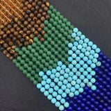 7 Chakras Loose Beads Strand 6-10mm Round Shape Semi-precious Stone DIY