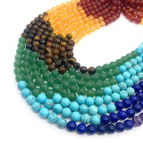 7 Chakras Loose Beads Strand 6-10mm Round Shape Semi-precious Stone DIY